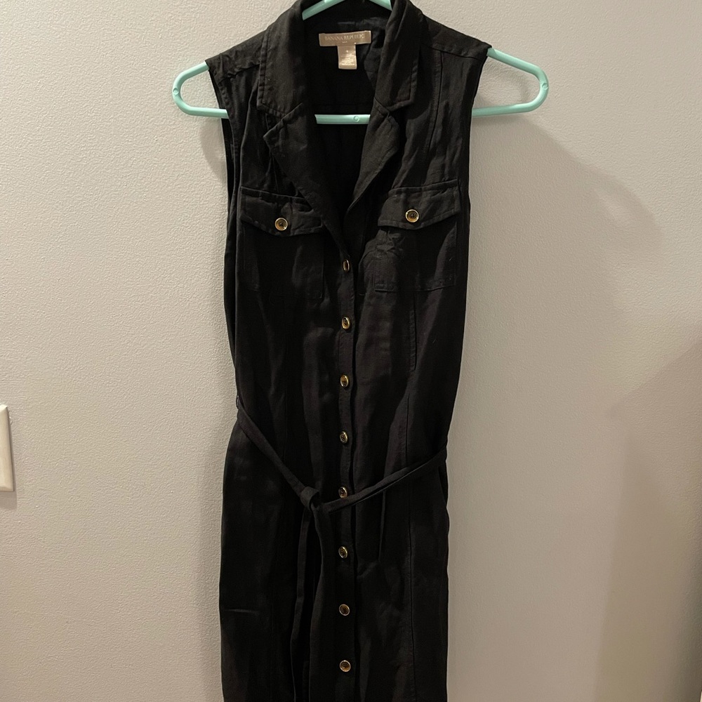 Banana Republic Black dress with black tie belt